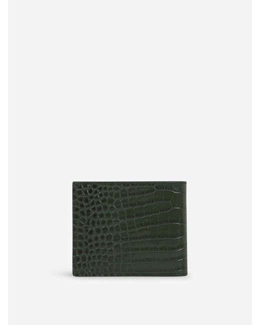 Tom Ford Green Crocodile Leather Wallet for men