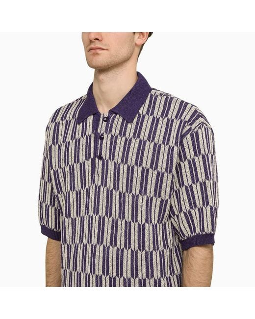Needles Purple And Short-Sleeved Polo Shirt for men