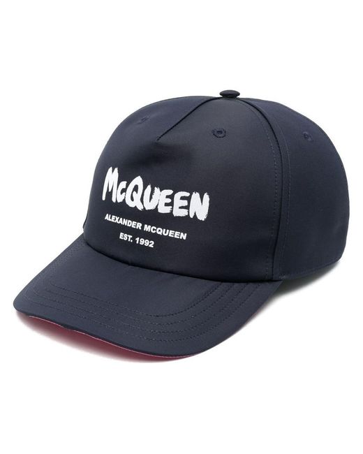 Alexander McQueen Blue Logo Baseball Cap for men