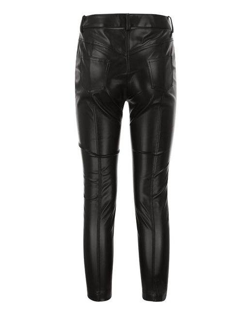 Elisabetta Franchi Black Faux Leather Skinny Trousers