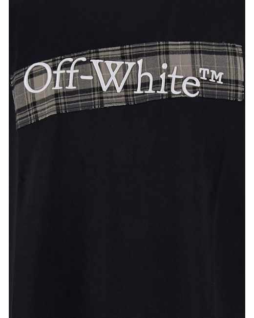 Off-White c/o Virgil Abloh Black Crewneck T-Shirt With Logo Lettering On The Front And Maxi Diagonal Motif On The Rear for men