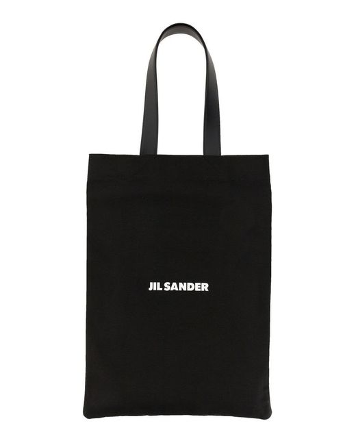 Jil Sander Black Tote Bag With Logo for men