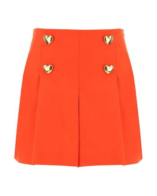 Moschino Orange Shorts With Heartshaped Buttons