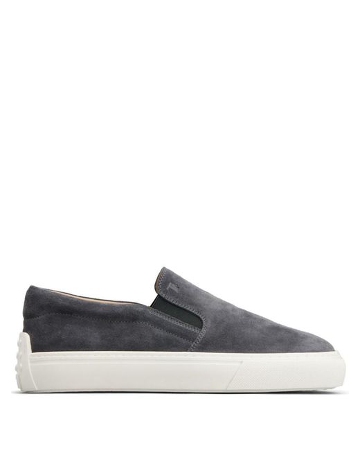 Tod's Gray Suede Slip-on Loafers for men
