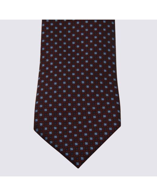 Zegna Purple Dark Silk Tie for men