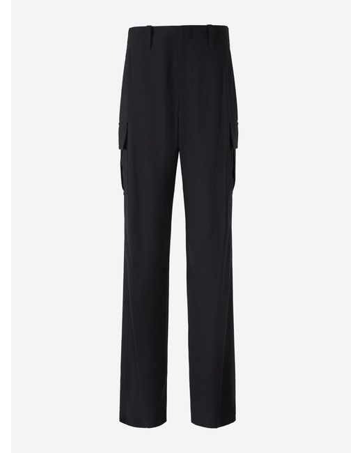 Bottega Veneta Blue Wool Cargo Pants