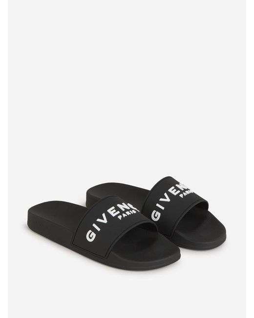 Givenchy White Paris Logo Sandals for men