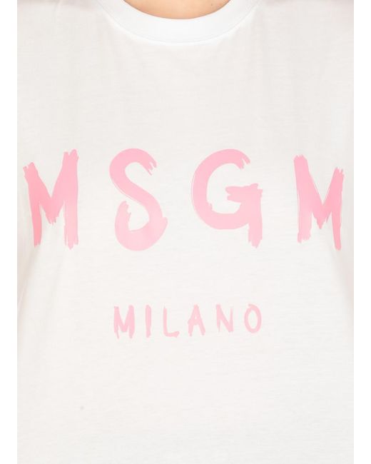 MSGM White T-Shirts And Polos