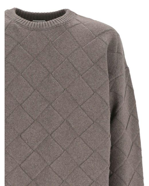 Bottega Veneta Brown Intrecciato Wool Sweater for men