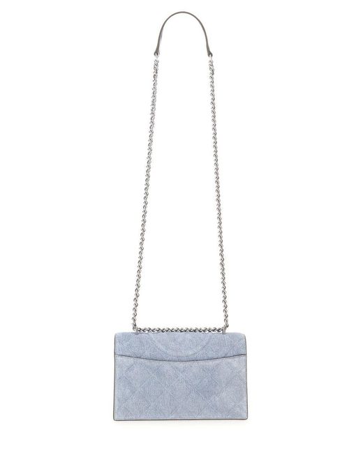 Tory Burch White Suede "Fleming" Bag