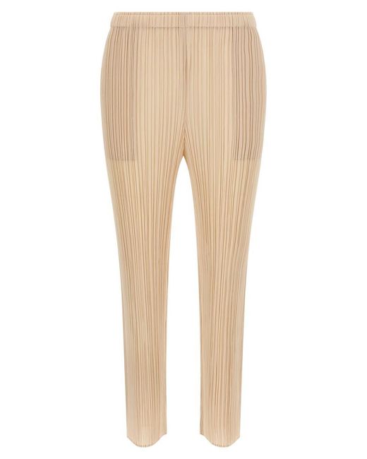 Pleats Please Issey Miyake Natural 'Monthly Colors: July' Pants