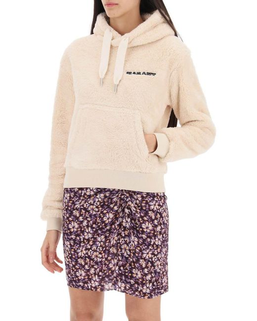 Isabel Marant Natural Maeva Hoodie With Logo Embroidery