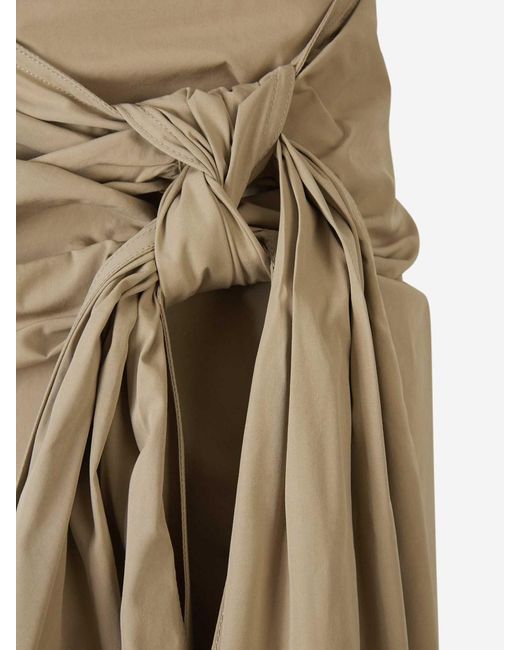Bottega Veneta Natural Draped Midi Skirt
