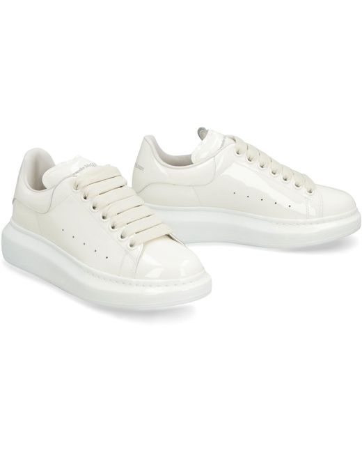 Alexander McQueen White Larry Patent Leather Sneakers