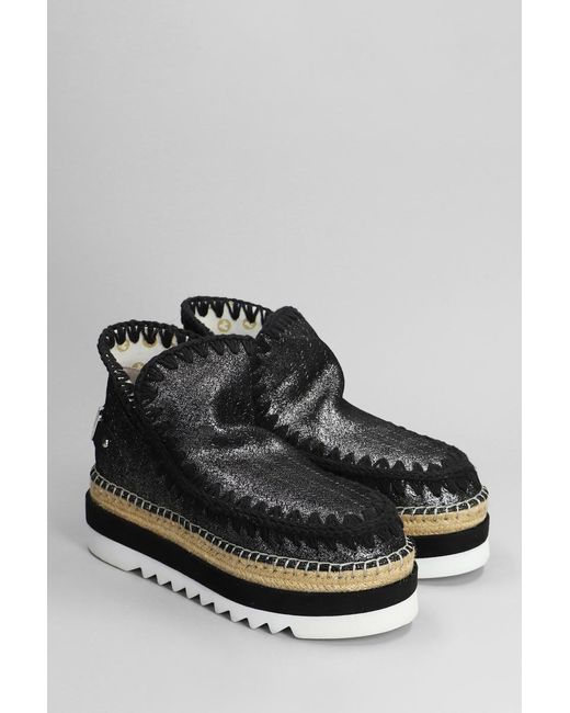 Black jute low ankle boot deals