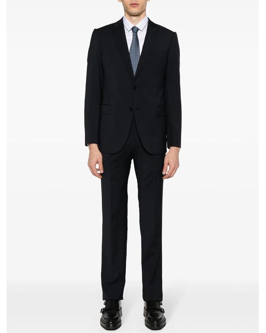 Emporio Armani Blue Wool Single-Breasted Suit for men