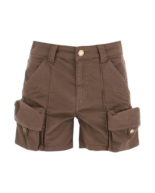 Pinko Brown Porta Cargo Shorts