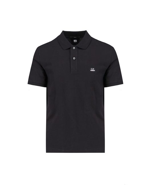 C P Company Black 'stretch Piquet' Slim Polo Shirt for men