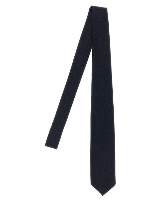 Barba Napoli Black Wool Tie for men