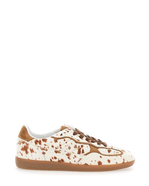Alohas Natural 'Tb.490' Low Top Sneakers With Embossed Logo On The Side And Perforated Details
