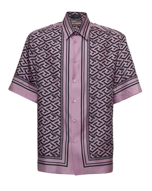 Versace Silk Informal Shirt Twill Seta Stampa Greca Signature Foulard for  Men - Lyst