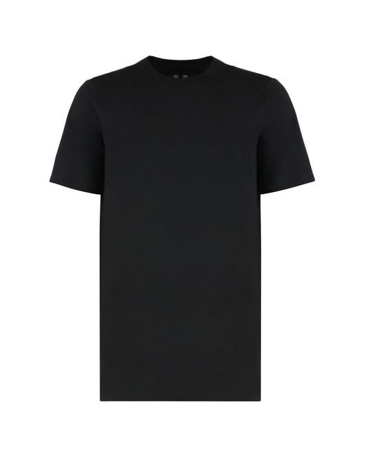Rick Owens Black Round Neck Cotton T-Shirt for men