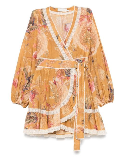 Zimmermann Brown Ascension Cotton Mini Dress
