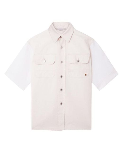 Stella McCartney Pink Utility Short-sleeved Denim Shirt