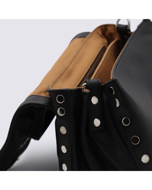 Zanellato Black Leather Postina Baby Top Handle Bag