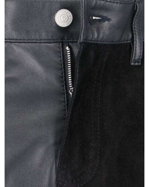 MM6 by Maison Martin Margiela Black Maxi Leather Skirt