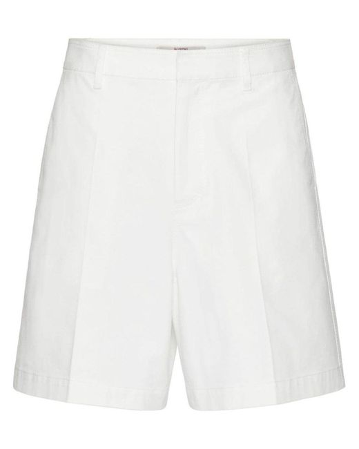 Valentino White V Detail Cotton Bermudas for men