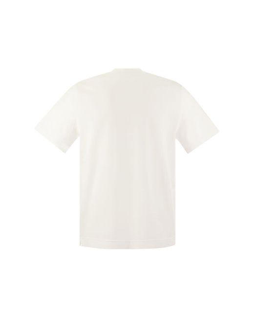 Fedeli White Short-sleeved Cotton T-shirt for men