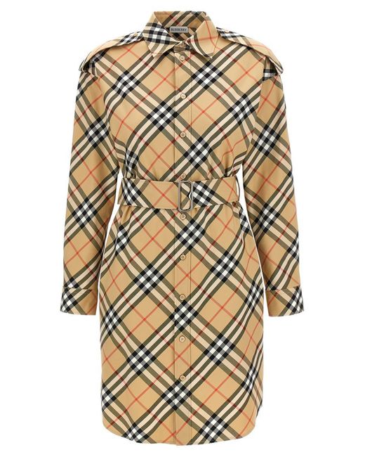 Burberry Natural Check Chemisier Dress