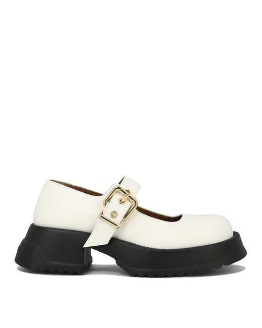 Marni White Chunky Platform Mary Janes For