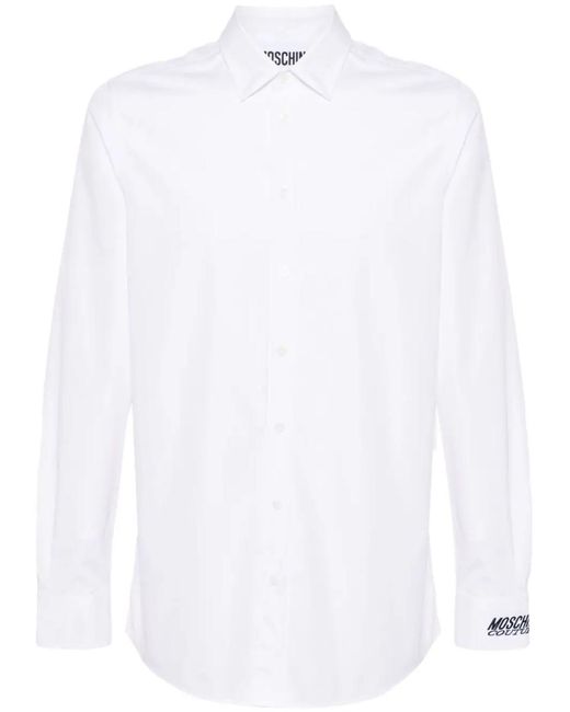 Moschino White Shirt With Embroidery for men