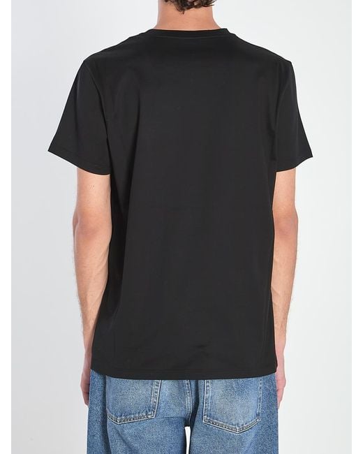 Moncler Black T-Shirt With Double Logo Patches for men