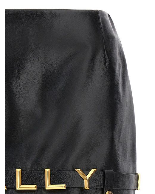 Bally Black Leather Mini Skirt Skirts