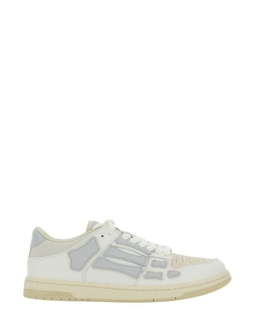 Amiri White 'Skel Top' Low Top Sneakers With Logo Patch On The Tongue And Logo Lettering On The Heel for men