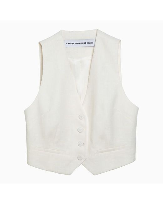 Margaux Lonnberg White Dee Wool-Blend Waistcoat