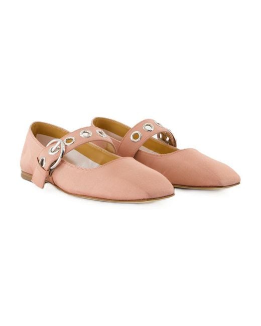 Aeyde Pink Uma Eyelet Ballerinas