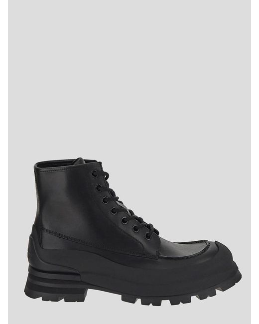 Alexander McQueen Black Wander Lace Up Boot for men