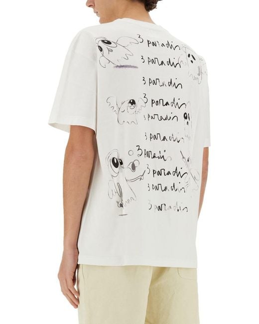 3.PARADIS White X Edgar Plans T-Shirt for men