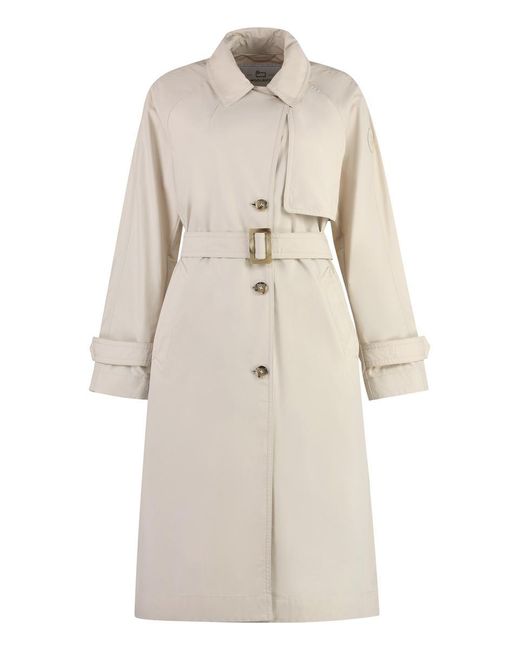 Woolrich Natural Techno Fabric Trench Coat