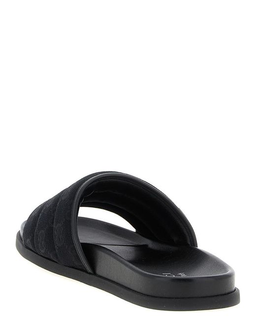 Gucci Black Gg Slides for men