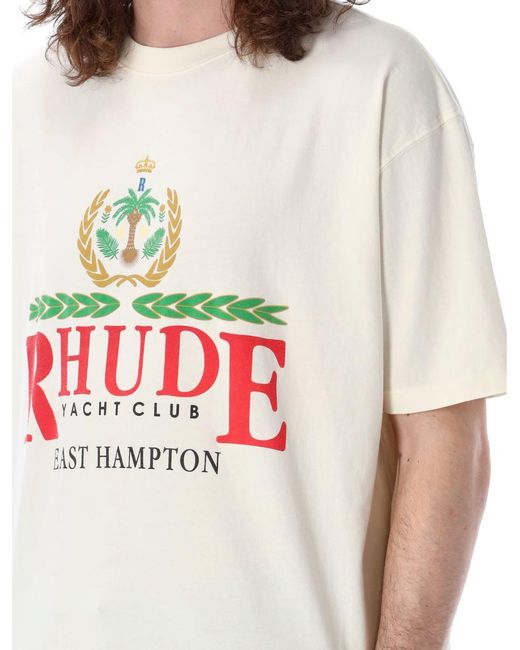 Rhude Red East Hampton Crest T-Shirt for men