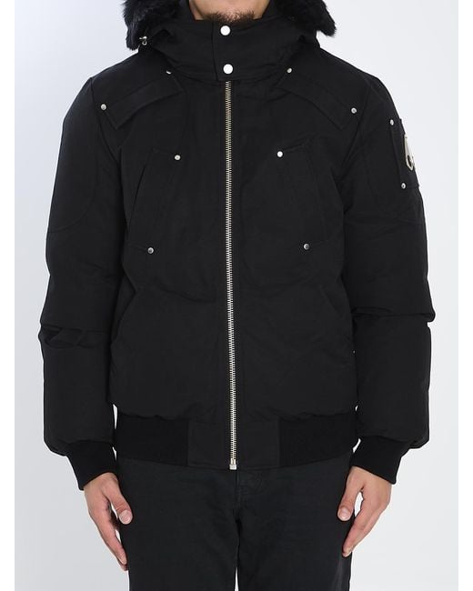 Moose Knuckles Black Ballistic Bomber Jacket for men