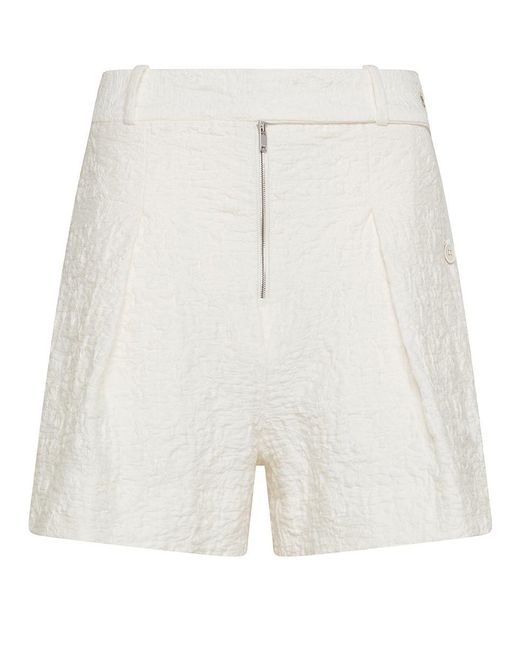 Jil Sander White High-Waisted Structured Cotton Shorts