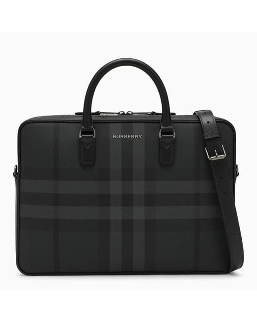 Burberry Black Ainsworth Slim Charcoal Briefcase for men