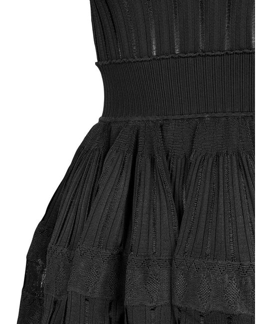 Alaïa Black Crinoline Scoop-neck Stretch-woven Mini Dress