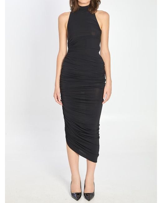 Jacquemus Black Asymmetric Piazza Dress